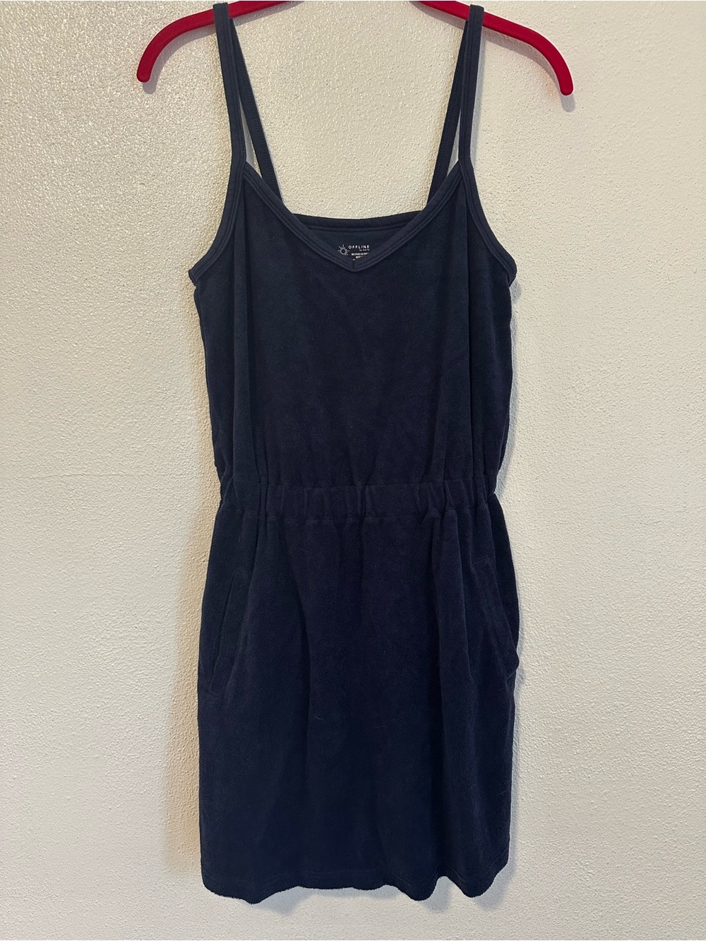 Offline aerie Navy Terry Cloth Spaghetti Strap Dress size S